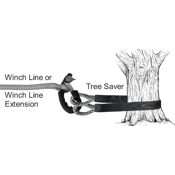 3/8 In. X 10 Ft. 6,600 Lbs. WLL. LockJaw Synthetic Winch Line Tree Saver